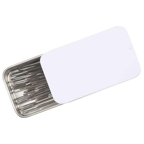 Eketirry 40PCS Large Eye Sewing Needles, 8 Sizes Hand Sewing Sharp Needles, Embroidery Needle, Leather Needle,Stainless Steel Yarn Needles with Threaders & Stitch Markers (White), EK-4080-DAYANN01 - color: White