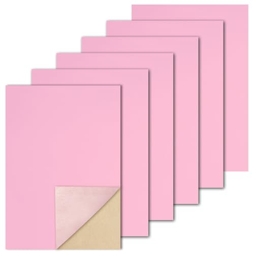 Biaungdo Pink Self Adhesive Felt Sheets, 8 x 12 Inch, 6 Pcs - color: Pink