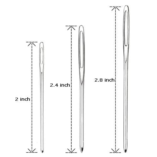 Large-Eye Blunt Needles, Hekisn Stainless Steel Yarn Knitting Needles, Sewing Needles, Crafting Knitting Weaving Stringing Needles,Perfect for Finishing Off Crochet Projects (9 Pcs) - size: 9 Pieces
