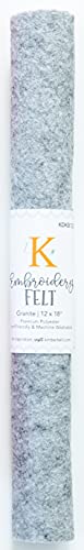 Kimberbell Felt Sheet, Color: Granite, Size: 12 x18, Thickness: 1.4 mm, Iron-Friendly & Machine Washable, Machine Embroidery, Quilting & Sewing - KDKB1257 - color: Granite