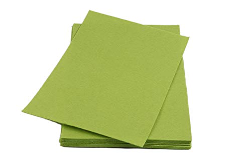 YYCRAFT Stiff Felt Sheets Thick Felt 9 Inch X 12 Inch - 12 Pcs Pack, Lime Green - color: Lime Green