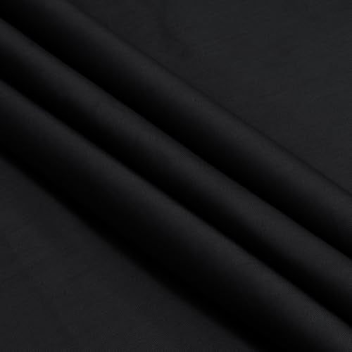Homiest Black Cotton Broadcloth Fabric by The Yard, 5Yards x56In - color: Black, size: 5 Yards
