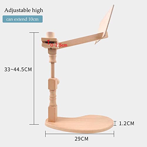 Hinourisha Adjustable Embroidery Hoop Stand, Rotated Cross Stitch Stand Lap, Beech Wood Embroidery Hoop Holder with Pattern Splint, Hands Free Embroidery Frame Stand for Art Craft Sewing#013