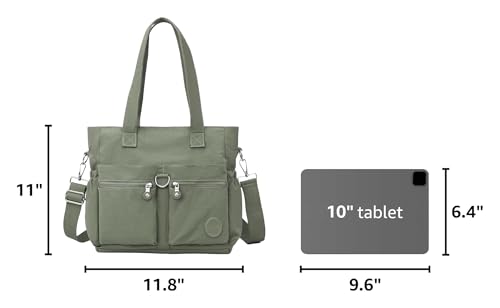 Tote Bag for Women Nylon Purse and Handbags Tote Purse Crossbody Bag Messenger Bag - color: Light Green