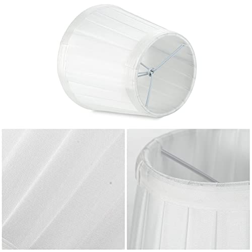 Fuloon Clip on Chandelier Lamp Shades, 3.3x4.3x4.7 in, Small Sconce Shades for Candelabra Bulbs, European/French Country/Modern Style(6 Pack, White Pleats) - color: White Pleats, size: 6 Pack