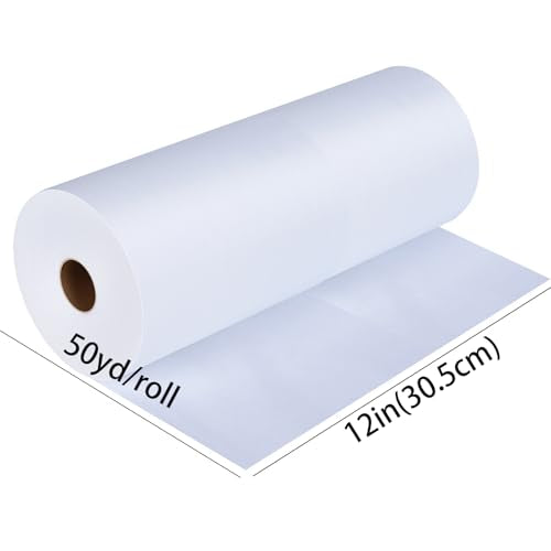 YIFHXY Cut Away Fabric Stabilizer for Embroidery 12in x 50 yd/Roll, Cut Away Embroidery Stabilizer Backing- Medium Weight 2.5 oz Cutaway Embroidery Stabilizers - for Machine Embroidery and Hand Sewing - size: 12in x 50 yd/Roll