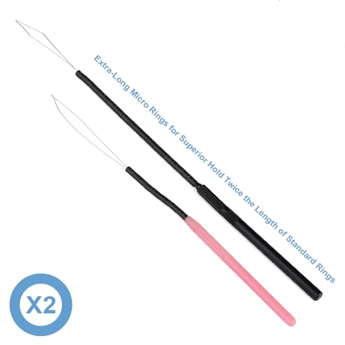 5Pcs Hair Extension Looper for Micro Beads Rings Removable Wire Threading Tool for Weft Extensions Feather Extensions Beader for Microlinks Microbeads Tubes - color: 3 Black