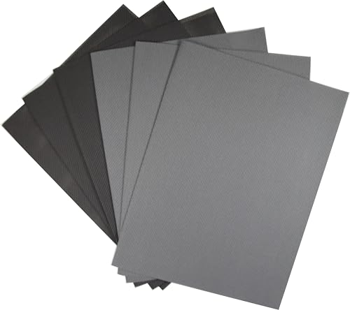 KCS 6 pc of 12" x 18"(30cmx45cm) 14CT Counted Cotton Aida Cloth Cross Stitch Fabric (Medium Grey+Dark Grey) - color: Medium Grey+dark Grey