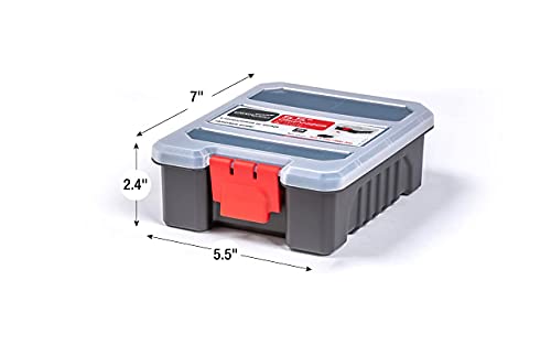 Mini Parts Organizer Box – Small Hardware Storage Case with 6 Compartments & Divider – Compact Nylon Container for Screws, Beads, Tackle, or Travel Toolbox