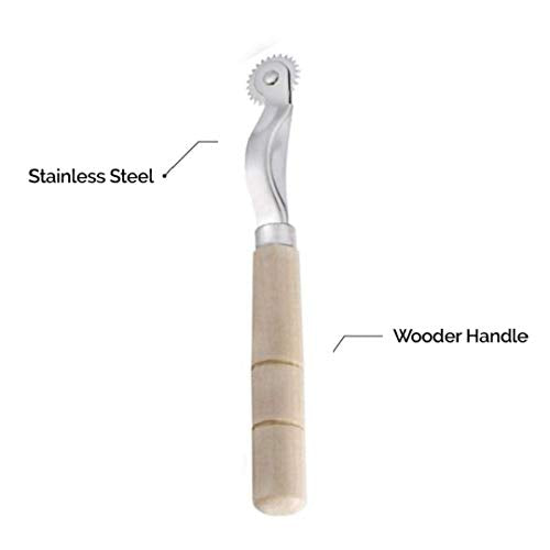 Taiwan tracing Wheel for Sewing Patterns, Wood and Stainless Steel Pounce Wheel, Perforation Cutter, Overstitch Wheel, Paper Tracing Wheel Sewing, Leather Point, Pounce Wheels, 2 Pack - size: 1 Pack made in Taiwan