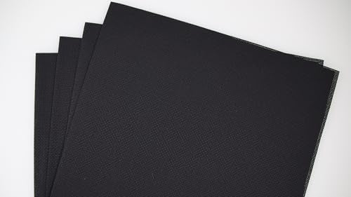KCS 4/6 pc of 12" x 18" 18CT Counted Cotton Aida Cloth Cross Stitch Fabric (4 pc, Black) - color: Black, size: 4 pc