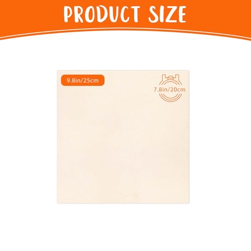 10 PCS Beige Natural Cotton Embroidery Fabric Cloth (9.8 × 9.8 Inch) - size: 9.8 × 9.8 Inch