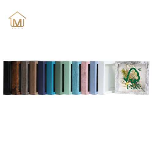 Muzilife 8x8 Small Shadow Box Wood Picture Frame, Tempered Glass, Brown - color: Brown, size: 8x8