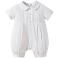 Booulfi Boy Baptism Outfits White Romper Fall Clothes Christening Gifts - color: White-4042, size: 0-3 Months