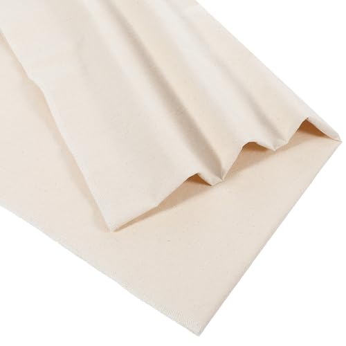 Cotton Muslin Fabric, 63 x 20inch Unbleached Muslin Linen Fabric, Beige Natural Cotton Muslins Fabrics by 0.54 Yards for Sewing Clothing, Making Garments Crafts