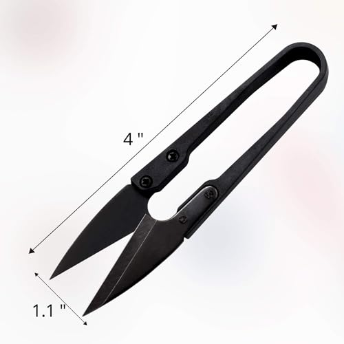 12Pcs 4" Sewing Scissors Set - Carbon Steel Trimming Nipper Yarn Lightweight Thread Cutter - Portable Mini Embroidery Clipper Stitching Snip for DIY Craft Black
