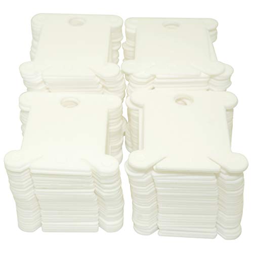 120 Pcs Plastic Floss Bobbins Organizer Embroidery Thread Holder Cross Stitch Thread Organizer White Card Holder DIY Sewing Storage Accessories