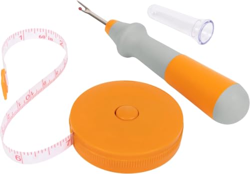 Fiskars Seam Ripper and Measuring Tape Set, Ergonomic Design, 5 ft Auto-Retract Tape for Sewing and Crafting, 1.5 m (Pack of 12) - size: 1.5 m (Pack of 12)