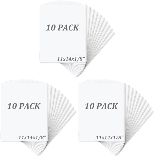 Mat Board Center, Pack of 30 Acid-Free Foam Boards, 11x14 inch White Foam Boards, 1/8" Thick - color: White, size: 11x14 (Pack of 3)