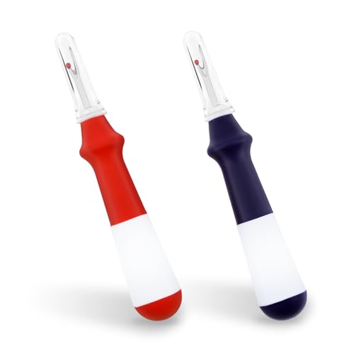 Needle and Thread Seam Ripper, Rippers for Sewing and Thread,Remover Stitch Tool for Hand Sewing, Knitting, Cross Stitching, Embroidery and Thread Removal (Blue+Red) - color: Blue+Red