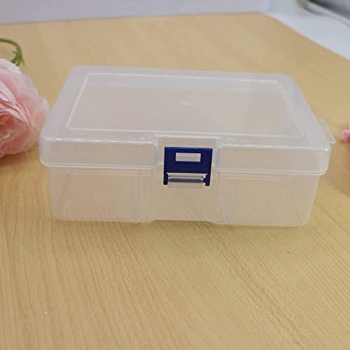 6Pack Clear Plastic Storage Boxes with Latch for Small Crafts - size: 6pcs Small Box