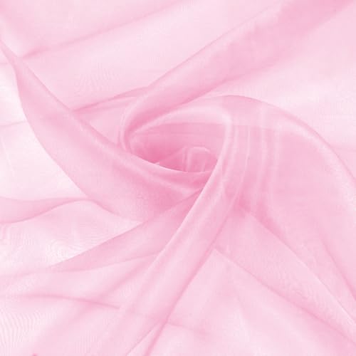 VACVELT Light Pink Sheer Organza Fabric by The Yard 60" Wide (1 Yard) - color: Light Pink, size: 1 Yard