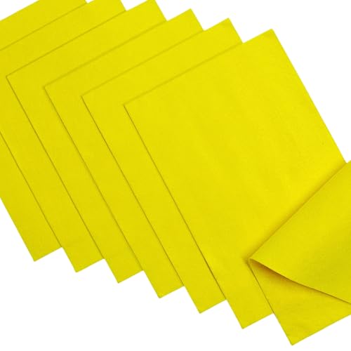 Jtnohx Soft Felt Sheets Color Felt Fabric for Sewing Yellow 7Pcs 8"x12" 1mm - color: Yellow