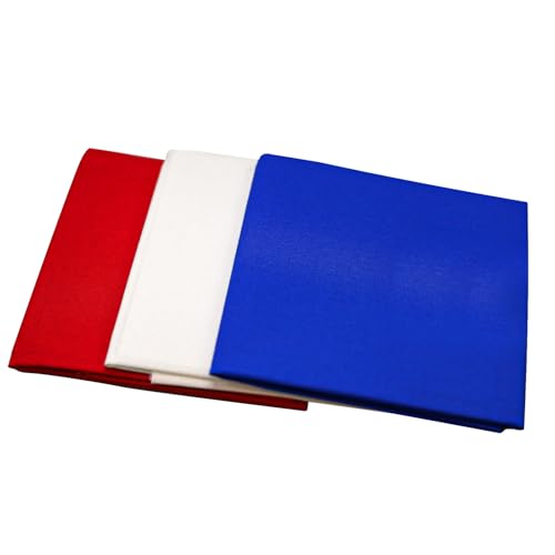 3 Pieces 18 x 21 Inches Cotton Fabric Precut Quilting Fabric Bundles Solid Colors Layer Cakes Quilt Material for DIY Craft Sewing Embroidery (Red White Blue) - color: Red White Blue