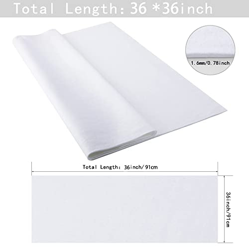 HaoFeijh White Felt Fabric 36 * 36 Inch Wide 1.6mm,Fabric Sheets Soft Woven Acrylic Craft Fabric for DIY Craft Work Sewing Patchwork,Craft Felt - color: White, size: 1