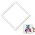 Plastic Cross Stitch Frame, Square Snap Embroidery Hoop for Quilting