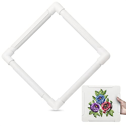 Plastic Cross Stitch Frame, Square Snap Embroidery Hoop for Quilting