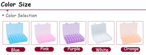 AKOAK 1 Pack 24 Grid Plastic Storage Case, Transparent Jewelry Display Organizer, Detachable Divider -7.5"x 5.1"x 1.4" for Beads, Jewelry, Earrings, Rings (Purple) - color: Purple