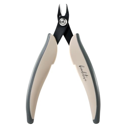 Beaditive Micro Wire Cutter – Natural Cream Flush Cutter for Beading, Jewelry Making & Crafting – Precision 5” High Carbon Steel with Ergonomic TPR Grip