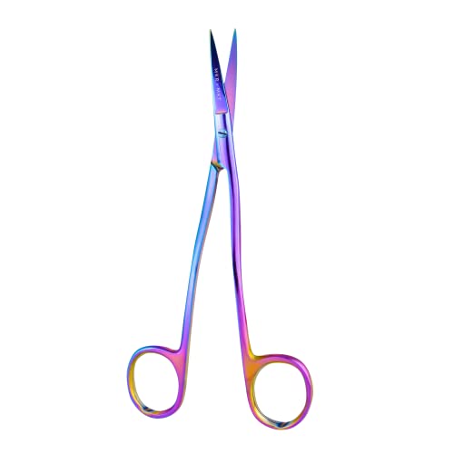 Applique Scissors for Embroidery - Double Curved Handle, 6", Rainbow - color: Rainbow