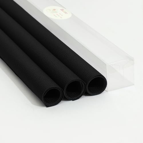 Aida Cloth 16 Count Cross Stitch Fabric,15×18inch,Rolled,3Pcs (16CT,Black) - color: Black, size: 16CT