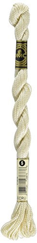 DMC 115 5-Ecru Pearl Cotton Thread, Ecru, Size 5