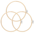 shuielai 3 Pieces 8 Inch Bamboo Embroidery Hoops, Circle Cross Stitch Hoop Ring Set for Embroidery Craft Projects