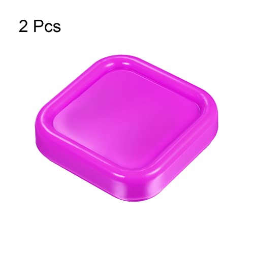 HARFINGTON 2pcs Magnetic Pin Cushion Square Plastic Magnetic Sewing Pin Holder Storage Case Needle Cushion Tool for Sewing DIY Projects, Rose Red - color: Rose Red
