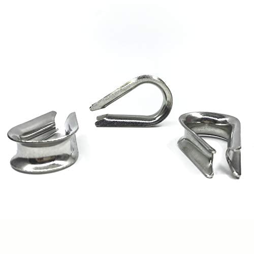 12PCS M10 Stainless Steel Thimbles for 3/8 Inches Diameter Wire Rope or Cable - size: M10 Thimble - 12PCS