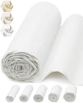 FIVEIZERO 100% Cotton Muslin Fabric by The Yard,59in x 3yd White Bleached Cotton Muslin Cloths–Medium Weight Beige Calico Fabric for Sewing,Quilting,Embroidery,Crafts & Apparel Projects - color: White, size: 3 yards pre cut