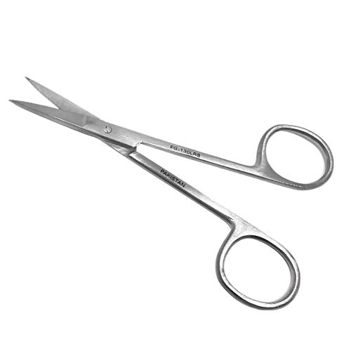 Cynamed Iris Micro Dissecting Precision Lab Scissors, Fine Point Straight - Perfect for Doctors, Nurses, EMS, Students, Education & Training and More (Pack of 5)