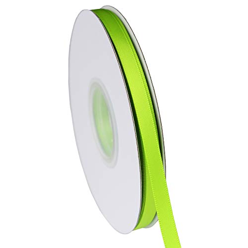 ITIsparkle 1/4" Inch Double Faced Satin Ribbon 50 Yards-Roll Set for Gift Wrapping Scrap Books Party Favor Hair Braids Baby Shower Decoration Floral Arrangement Craft Supplies, Apple Green Ribbon - color: Apple Green