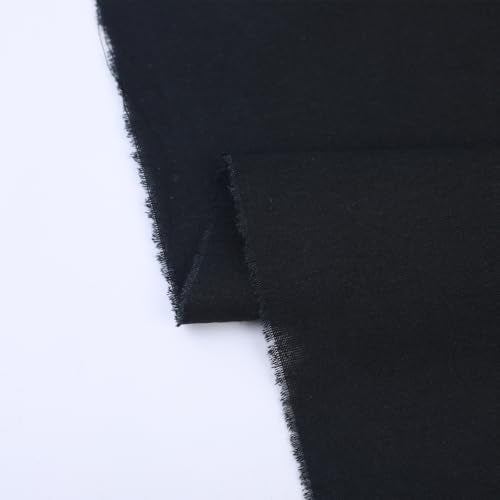 Black Cotton Fabric for Sewing 59 Inch Wide Natural 100% Cotton Poplin Fabric by The Yard Soft Embroidery Cotton Material Apparel Cloth (Black, 2 Yard) - color: Black, size: 2 Yard