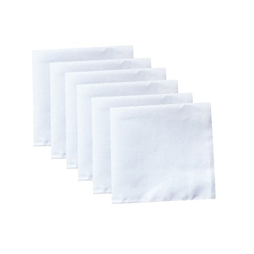 Solid White Cotton Hankderchiefs for DIY Drawn Embroidery Party 28 Square - color: Pack of 6