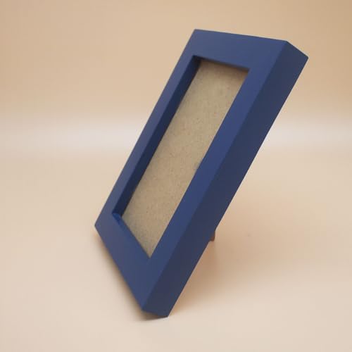 3x5 Picture Frame Solid Wood,Blue. Table Top or Wall Mount Photo Frames with Plastic Glass for 3x5 Inches Pictures, Modern Home Office Decor - color: Blue, size: 3x5