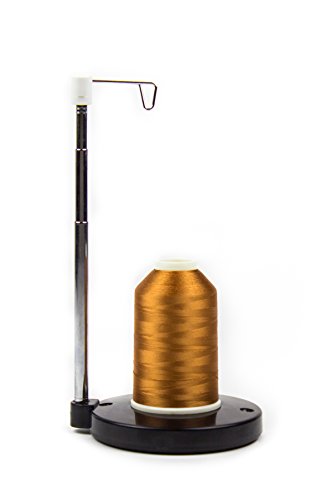 Adjustable Single Thread Spool Holder – Stand alone Embroidery, Sewing or Quilting Thread Holder or Stand – Ensures Smoother Feed = Heavy Plastic Base