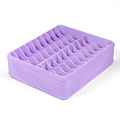 3D Printed 20 Grids Diamond Painting Bag Organizer, Multi Slot Drill Bags Storage Tray, Spill Proof Stand Upright Portable Desktop Craft Storage Caddy for Small Diamond Art Accessories-Purple - color: Purple