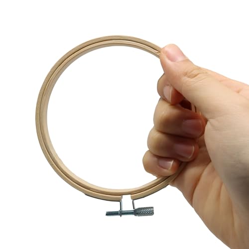 OSVJE 6 Pack Embroidery Hoop, 4 Inch, Small Bamboo Circle Cross Stitch - style: 4"
