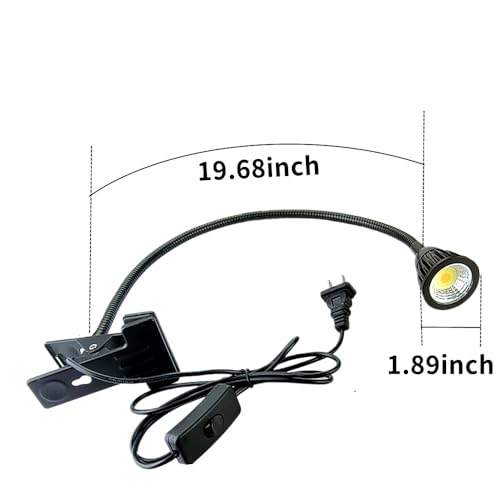 QUANS 5W 3 Colors LED Clip on Tube Flexible Work Desk Table Bed Light Black - color: Black
