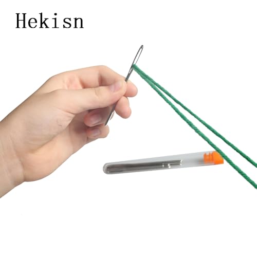 Hekisn Large-Eye Blunt Needles, Stainless Steel Yarn Knitting Needles, Sewing Needles, Crafting Knitting Weaving Stringing Needles,Perfect for Finishing Off Crochet Projects (15 Pieces) - size: 15 Pieces
